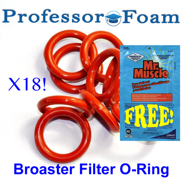 18pk filter o-ring +cleaner compatible with Broaster 09883 models 1600 1800 2400